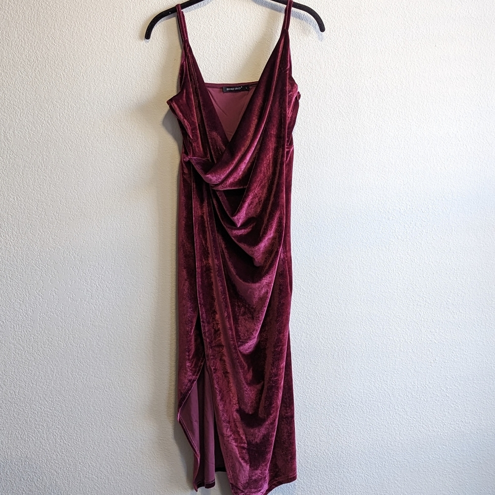 Velvet burgundy slip dress